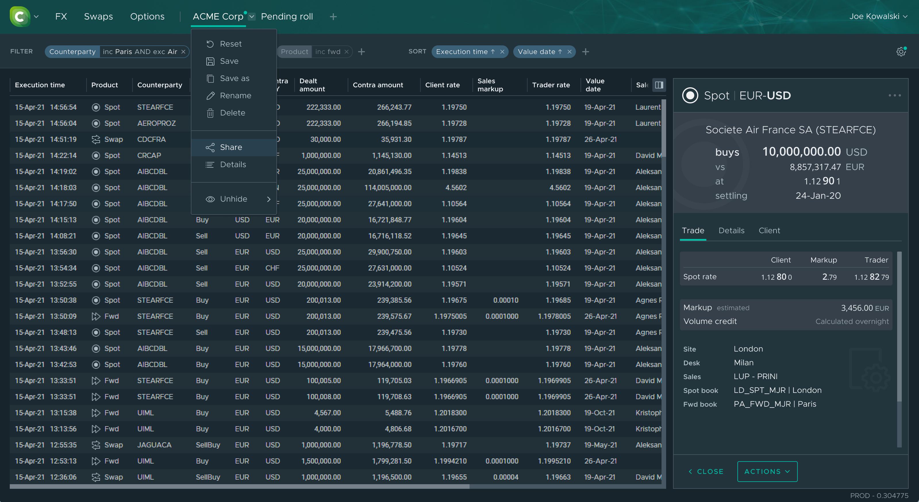 Single dealer platform user interface screenshot